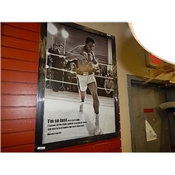 FRAMED PRINT ON BOARD - I'M SO FAST - MOHAMMAD ALI 0 GALLERY ESTIMTE - 575