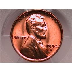 1954-S Lincoln Cent Gem MS66 Red PCGS