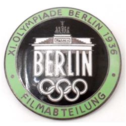 NAZI GERMAN ENAMELED BERLIN OLYMPICS FILM MAKERS BADGE
