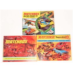 LOT OF 3 VINTAGE 1970'S MATCHBOX COLLECTOR'S CATALOG USA EDITION