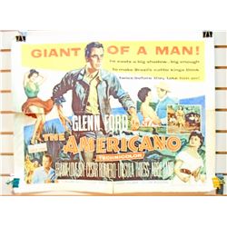 1954 THE AMERICANO HALF SHEET MOVIE POSTER APPROX. 28" X 21 1/4"
