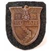 Image 1 : NAZI GERMAN KUBAN RUSSIA CAMPAIGN SHIELD GREEN WOOL BACKING