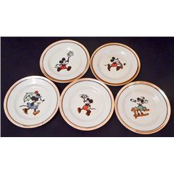 LOT OF 5 VINTAGE CIRCA 1950'S DISNEY MICKEY AND MINNIE MOUSE SAUCERS