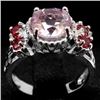 Image 1 : STERLING SILVER AMETHYST & GARNET RING - SZ.  6