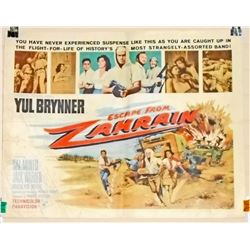 1961 ESCAPE FROM ZAHRAW HALF SHEET MOVIE POSTER APPROX. 28" X 21 1/4"