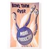 Image 1 : USA BOWL THEM OVER WW2 PROPAGANDA POSTER PRINT - 11X17