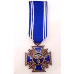 NAZI GERMAN ENAMELED NSDAP 15 YEAR SERVICE CROSS MEDAL WITH RIBBON