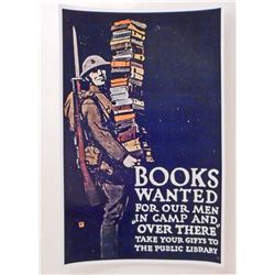 USA BOOKS WANTED FOR THE ARMY WW1 PROPAGANDA POSTER PRINT - 11X17