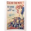 Image 1 : USA CLEAR THE WAY BUY BONDS WW1 PROPAGANDA POSTER PRINT - 11X17