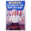 Image 1 : WOMEN HELP AMERICAN SONS WW1 PROPAGANDA POSTER PRINT APPROX 11" X 17"