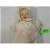 Image 2 : SMALL VINTAGE BABY DOLL W/ ANTIQUE DRESS & BONNET