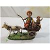 Image 1 : VINTAGE ITALY GOAT PULLING WAGON FIGURINE