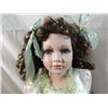 Image 2 : 22" PORCELAIN DOLL IN GREEN DRESS W/ BEAR DOLL