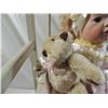 Image 3 : 19" PORCELAIN DOLL IN PINK DRESS W/ BEAR