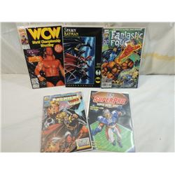 LOT 5 ASSORTED 1ST ISSUE COMICS: NFL SUPERPRO, WCW