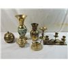 Image 1 : JACKPOT BOX MISC DECORATIVE BRASS ITEMS, VASE, CAN