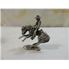 Image 2 : PEWTER COWBOY ON HORSE FIGURINE