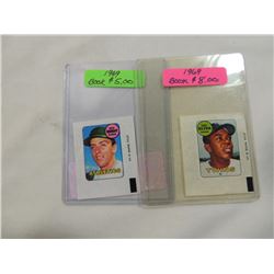 LOT 2 1969 MINI CARDS RICK MONDAY & TONY OLIVA