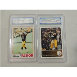 LOT 2 TERRY BRADSHAW GRADED FOOTBALL CARDS