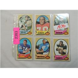 LOT 6 1970 TOPPS FOOTBALL CARDS: HUNT, HAND, JONES