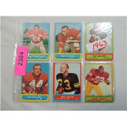 LOT 6 1963 TOPPS FOOTBALL CARDS: CONRAD, CROW, BRO