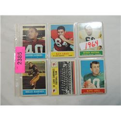 LOT 6 1964 TOPPS FOOTBALL CARDS: SANDERS, GRAY, BR