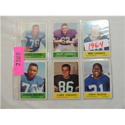 LOT 6 1964 TOPPS FOOTBALL CARDS: MCCORD, BROWN, CO