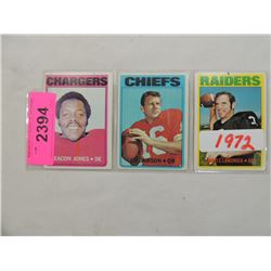 LOT 3 1972 TOPPS FOOTBALL CARDS:JONES, DAWSON, LEO