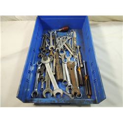 BOX LOT ASSORTED WRENCHES