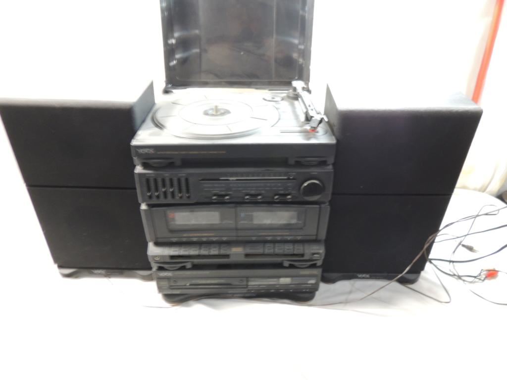 YORX AM/FM DOUBLE CASSETTE RECORDER PLAYER TURNTA