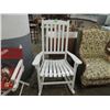 Image 1 : WHITE WOODEN ROCKING CHAIR