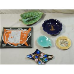 LOT 6 MISC VINTAGE ASH TRAYS