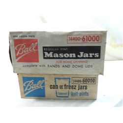 LOT 24 BALL MASON JARS REGULAR PINT & TAPERED HALF