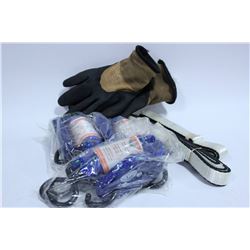 BOX WITH 3 NEW ROPE TIE-DOWNS, 2 SLINGS 3100 LB