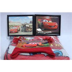 BOX WITH WALT DISNEY "CARS" - THROW, 2 PICTURES &