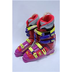NEW DACHSTEIN RED PURPLE SKI BOOTS, SIZE 29-30.5