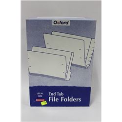 BOX OF LEGAL SIZE FILE FOLDERS X 4