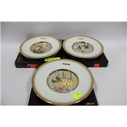 24KT GOLD TRIM COLLECTOR PLATES X 3