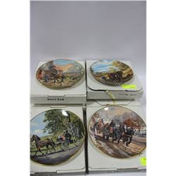 GOLD TRIM HORSE COLLECTOR PLATES X 6