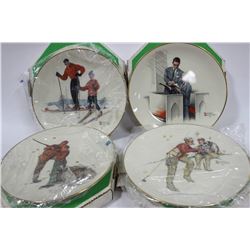 LARGE NORMAN ROCKWELL 1980'S COLLECTOR PLATES X4