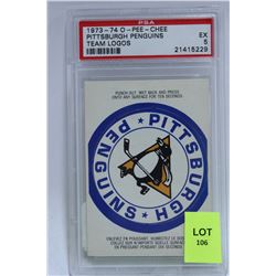 1973-74 PITTSBURG PENGUINS TEAM LOGOS PSA SCORED