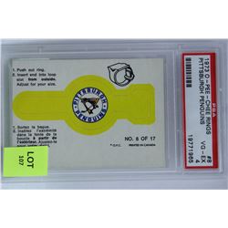 1973 PITTSBURG PENGUINS RING CARD PSA SCORED