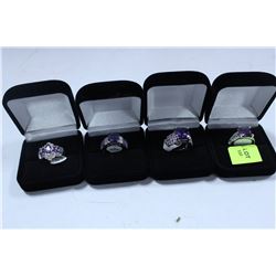 NEW LADIES LAB AMETHYST RING X 4