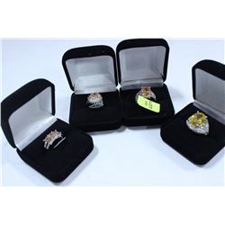 NEW LADIES LAB CITRINE RINGS X 4