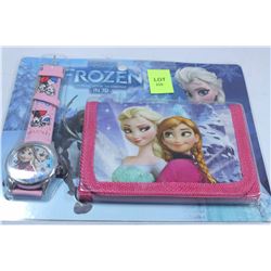 CHILDRENS DISNEY FROZEN WATCH AND WALLET