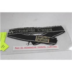 NAZI SS-HEIMWEHR DANZIG CUFF TITLE