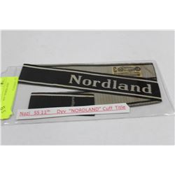 NAZI SS 11TH DYV "NORDLAND" CUFF TITLE