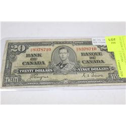 1937 BANK OF CANADA 20 DOLLAR BC-25C COYNE /TOWERS