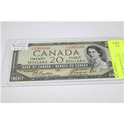 1954 20 DOLLAR CANADIAN BC-41A BEATTIE / COYNE