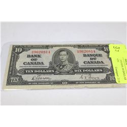 1937 BANK OF CANADA 10 DOLLAR TOWERS/GORDON